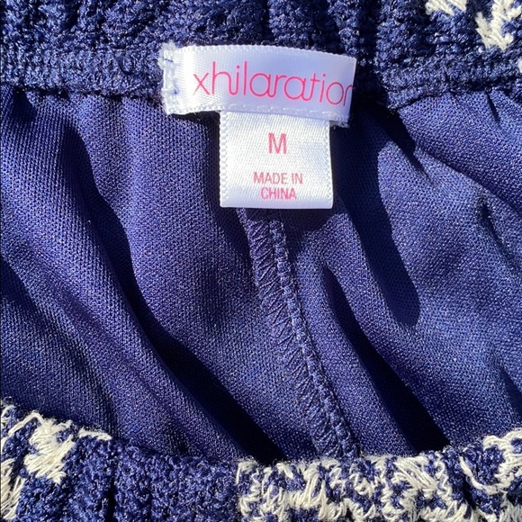 Navy Tasseled Blue Crochet Shorts - Picture 6 of 6